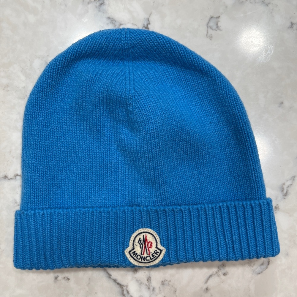 Moncler Blue Knit Wool Hat